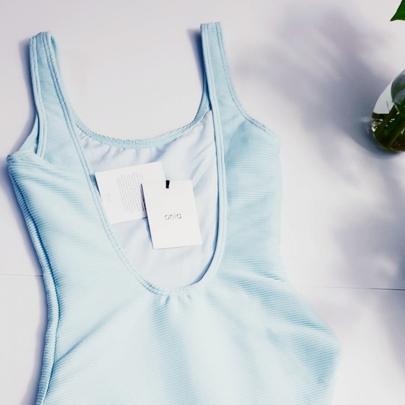 NEW $195 Anthro ONIA Baby Blue One Piece Swimsuit - Picture 6 of 8